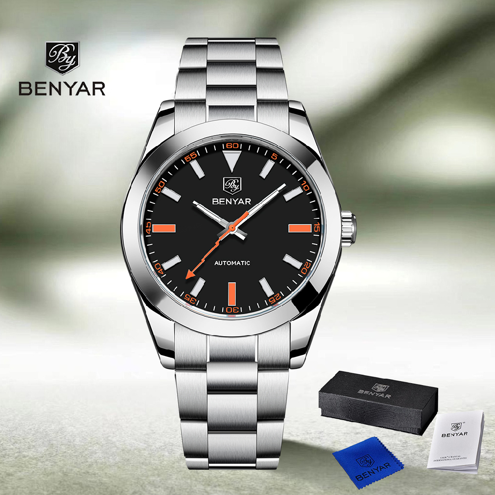 Men Mechanical Watch Sapphire Crystal - 2026 Nieuwe BENYAR DESIGN Merk Mode