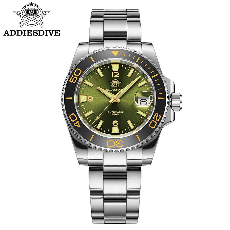Men Mechanical Watch Sapphire Crystal - Addiesdive Nieuw Duikcadeauhorloge Heren 8215 Automatisch
