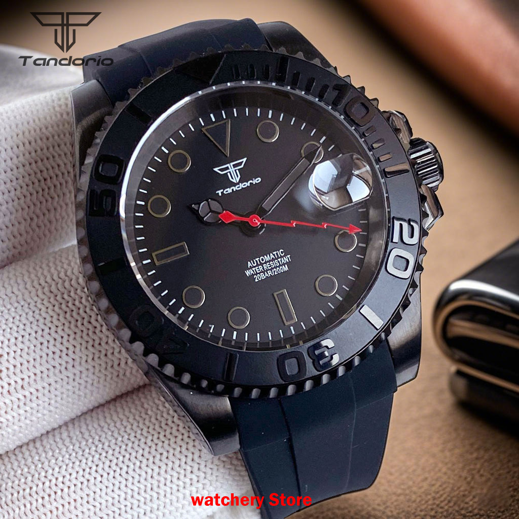 Automatic Dive Watch 200M Nh35 Movement - Nieuwe collectie Tandorio volledig zwart duiken