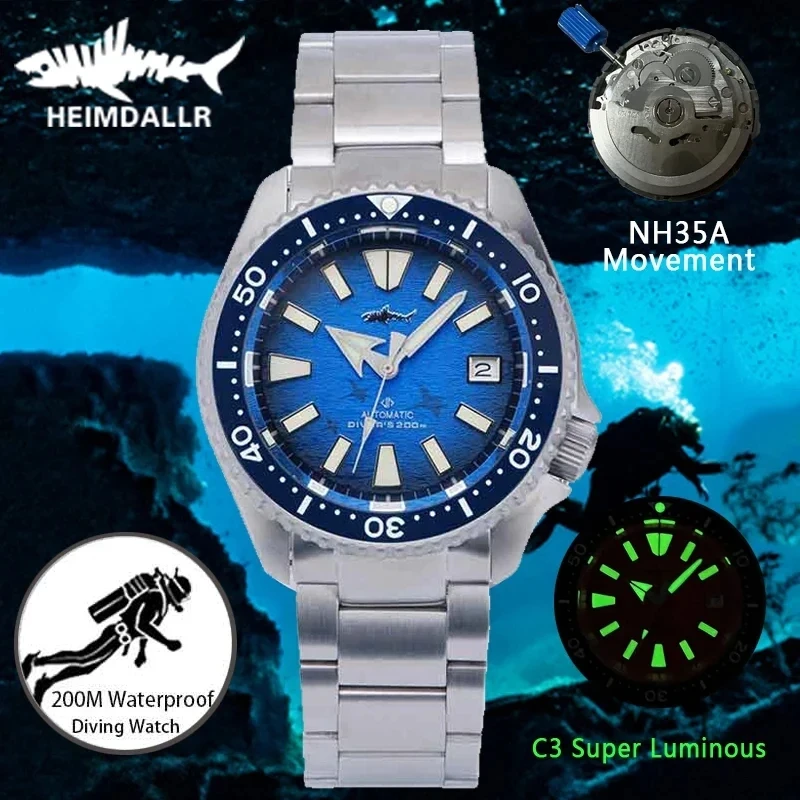 Automatic Dive Watch 200M Nh35 Movement - Heimdallr SKX007 Duikhorloges Titanium NH35-beweging Automatisch