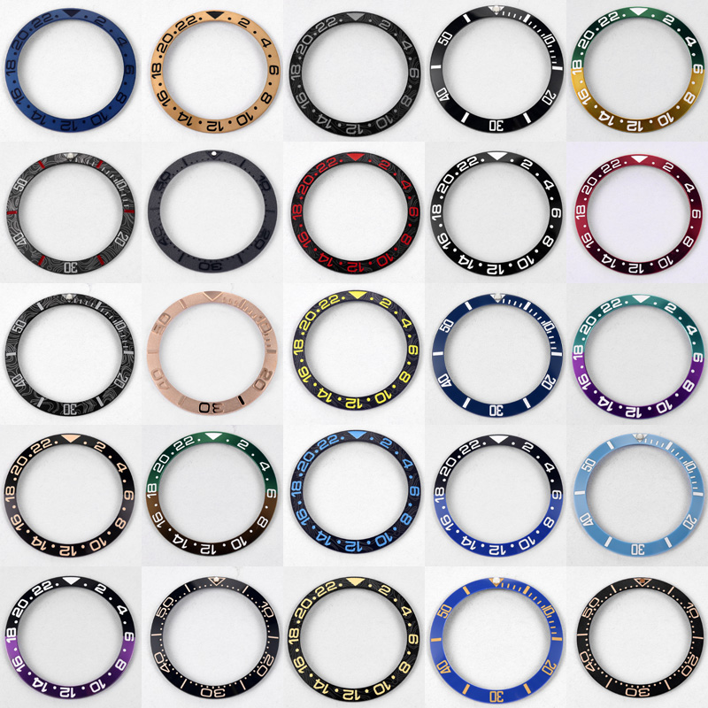 Watch Bezel Insert Ceramic Luminous - 38 mm x 30,6 mm schuine