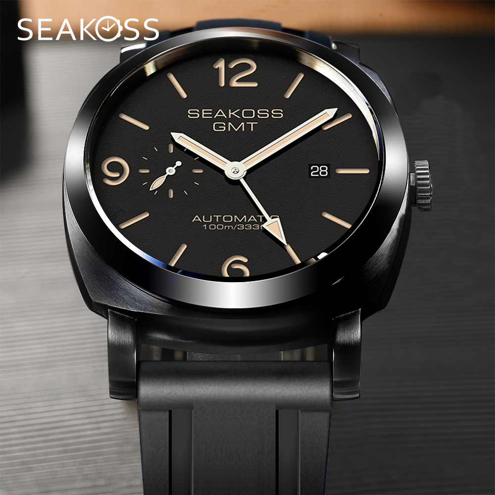 Chronograph Mechanical Watch Seagull 1963 - SEAKOSS 100 m Duiken Mannen GMT