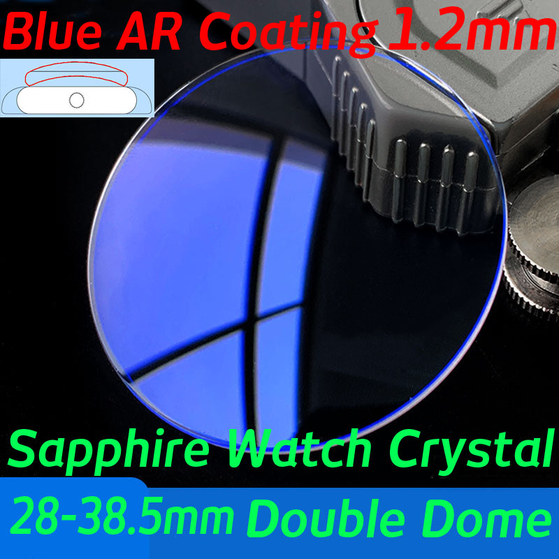 Sapphire Watch Crystal Double Domed - Blauwe Ar Coating Saffier 1.2Mm Dubbele