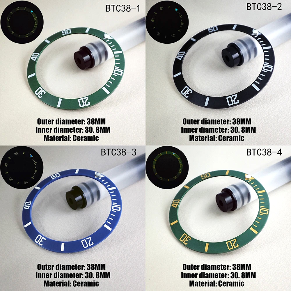 Watch Bezel Insert Ceramic Luminous - 38mm * 30.8mm Horloge Bezel Hoge