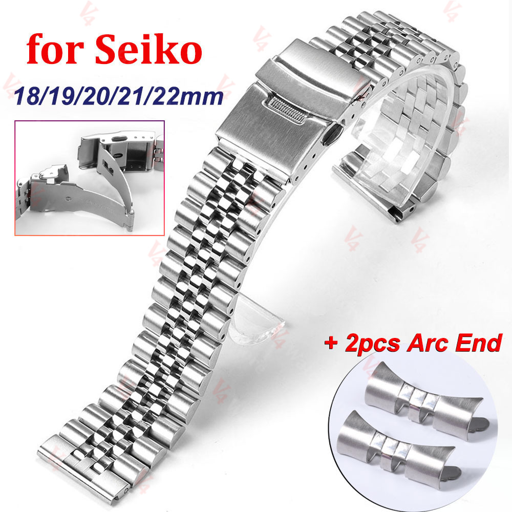 Solid Stainless Steel Watch Bracelet Jubilee - 18mm 19mm 20mm 21mm 22mm 24mm