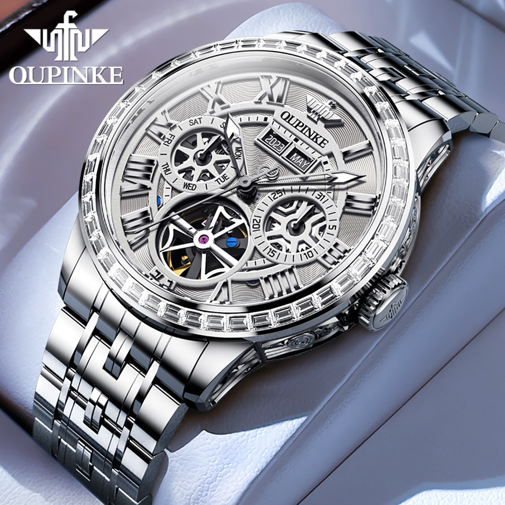 Skeleton Automatic Watch Luxury Tourbillon - Oupinke Skelet Mechanisch Horloge Voor Mannen