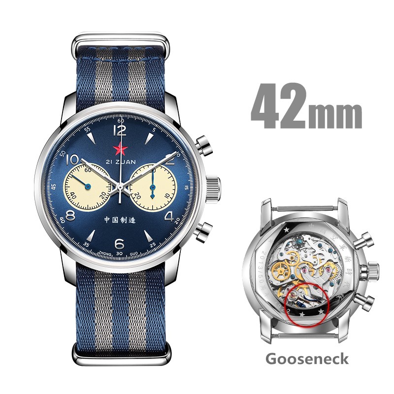 Chronograph Mechanical Watch Seagull 1963 - SEAKOSS 1963 Retro Pilot Chronograph herenhorloge