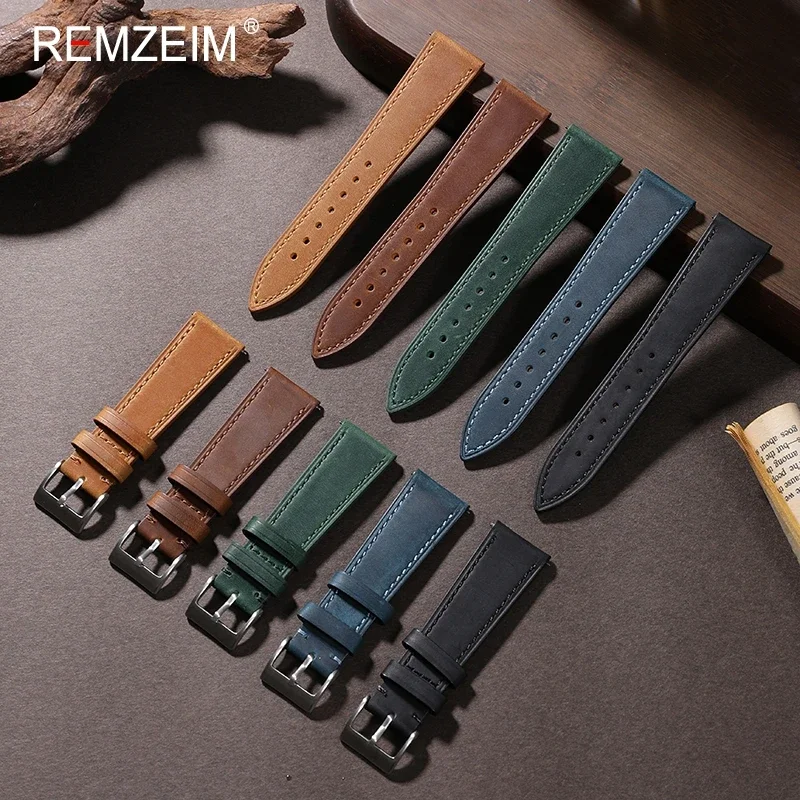 Leather Watch Strap Quick Release 20Mm 22Mm - Gekke Paard Quick Release Lederen Horloge