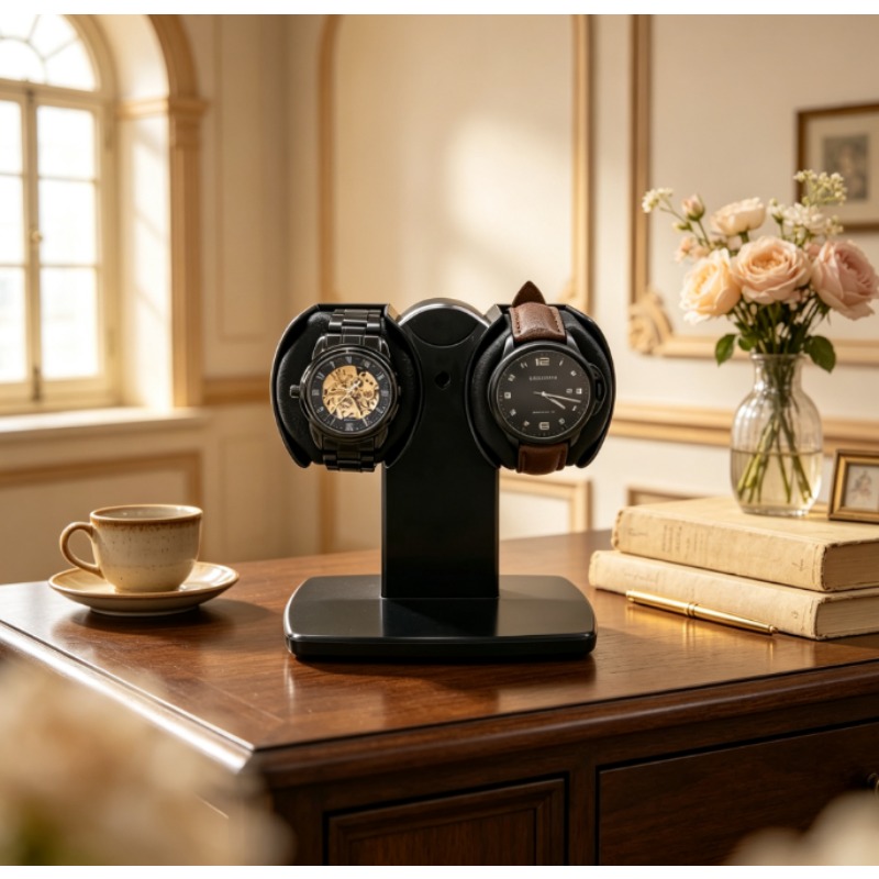 Watch Winder Automatic Dual Watch Box - Dubbele horlogeopwinder opbergdoos met anti-magnetische stille
