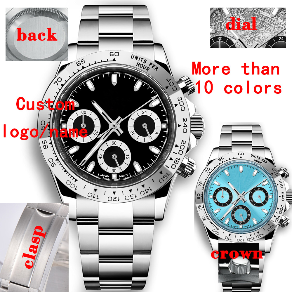 Men Mechanical Watch Sapphire Crystal - Aangepaste 39 mm horloge quartz voor