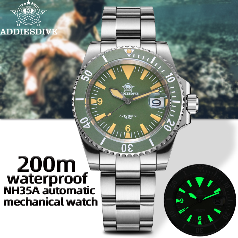 Automatic Dive Watch 200M Nh35 Movement - ADDIESDIVE Topmerk NH35 Automatisch Mechanisch Polshorloge