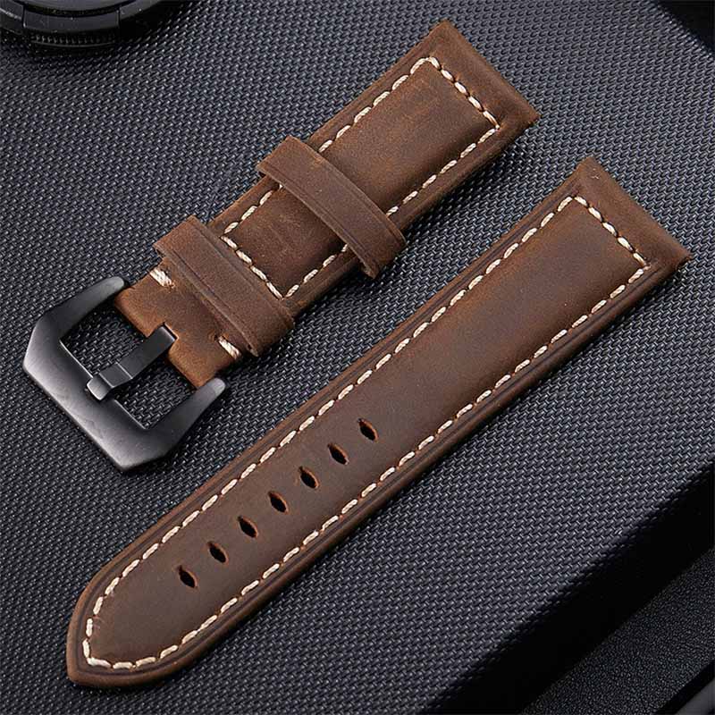 Leather Watch Strap Quick Release 20Mm 22Mm - 20Mm 22Mm 24Mm 26Mm Groen Bruin