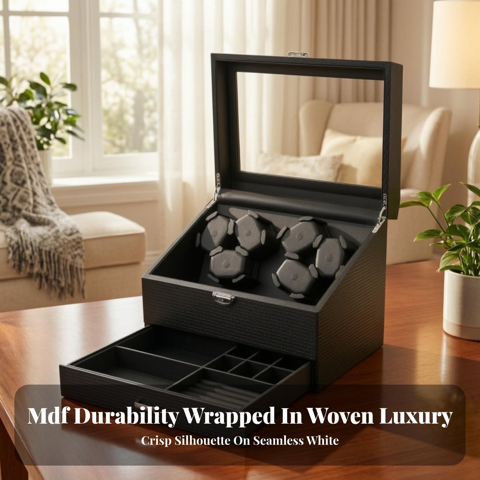 Watch Winder Automatic Dual Watch Box - Dubbele functie: horlogeopwinder en sieradendoos voor