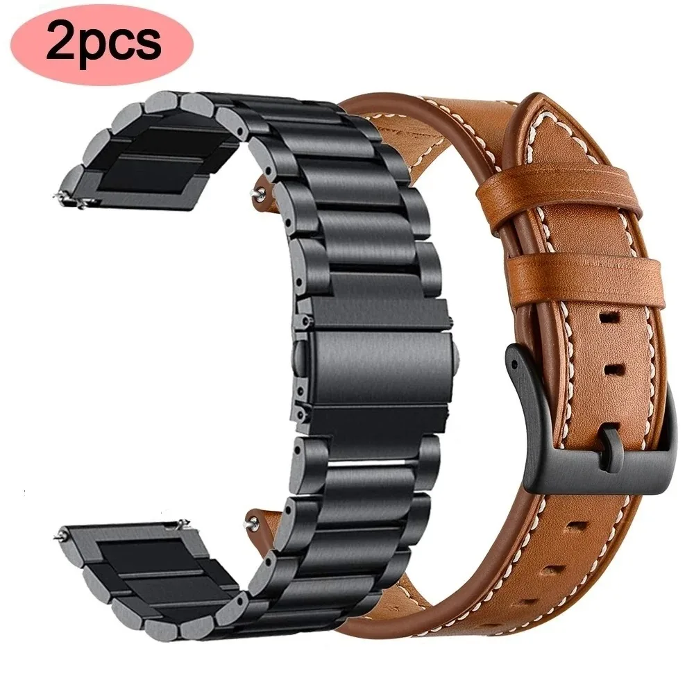 Leather Watch Strap Quick Release 20Mm 22Mm - Voor Huawei Horloge 5 4 3
