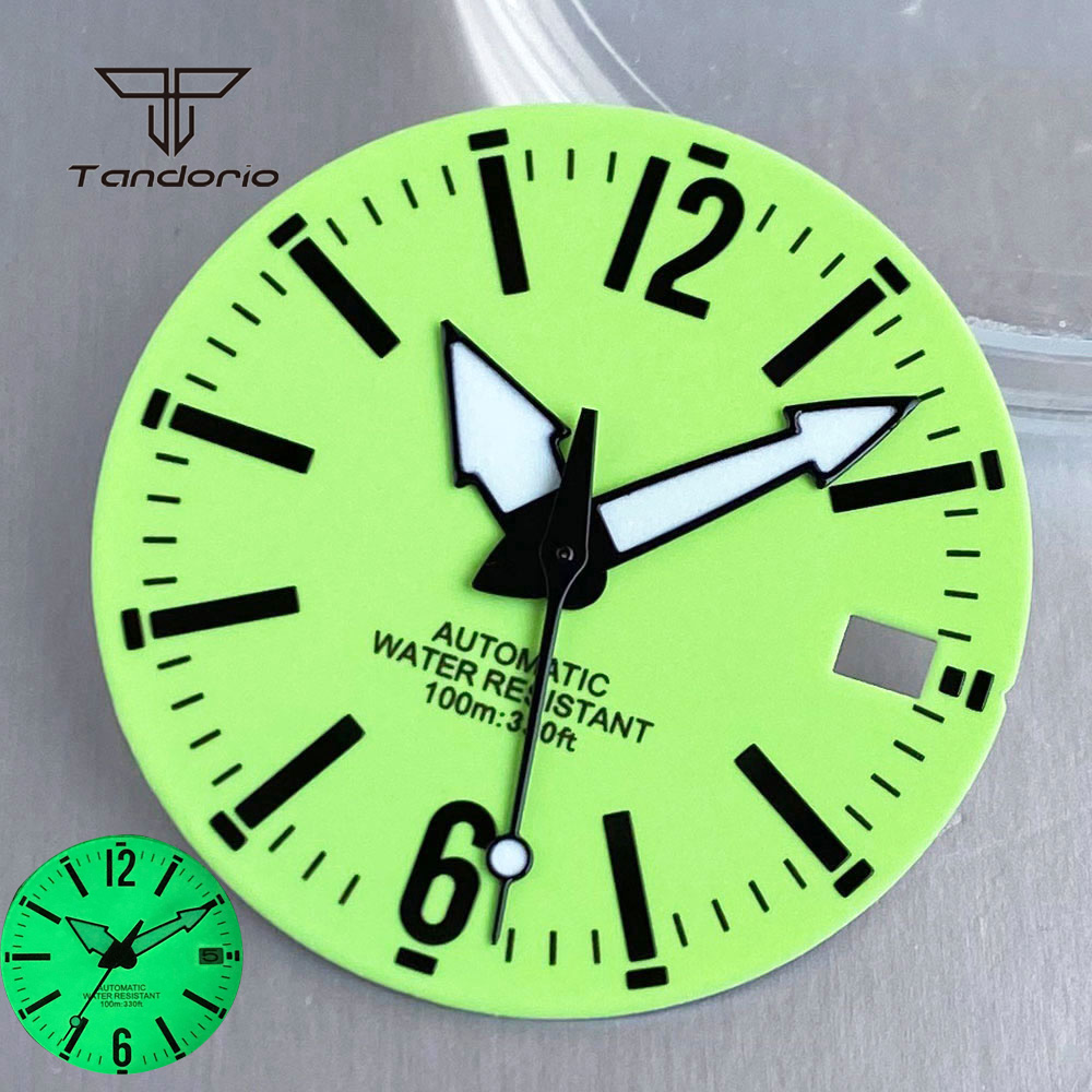 Watch Hands Set Luminous Replacement Nh35 - 29mm groene wijzerplaat volledige lichtgevende wijzers