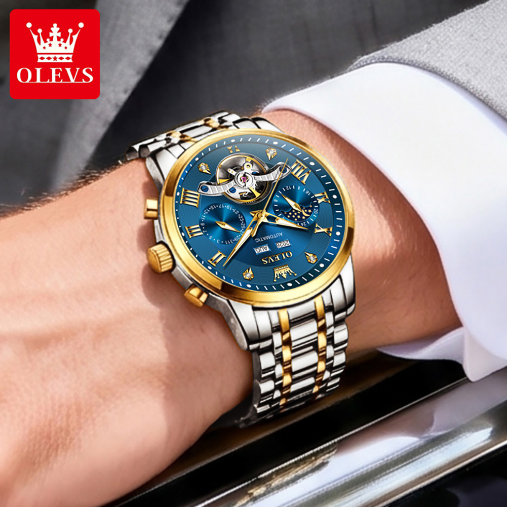 OLEVS 6763 Luxe Herenhorloge O - Skeleton Automatic Watch Luxury Tourbillon recensie en prijs