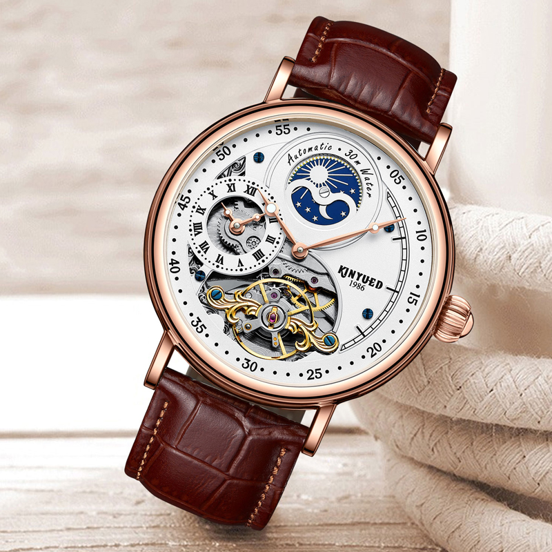 KINYUED Horloge voor Heren Lux - Skeleton Automatic Watch Luxury Tourbillon recensie en prijs