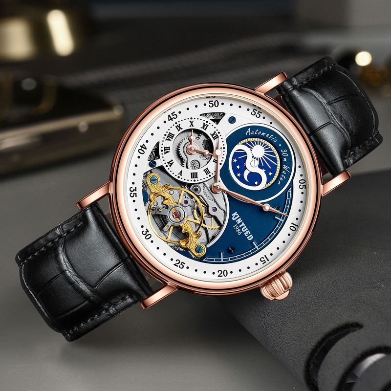 KINYUED Horloge voor Heren Lux - Skeleton Automatic Watch Luxury Tourbillon recensie en prijs