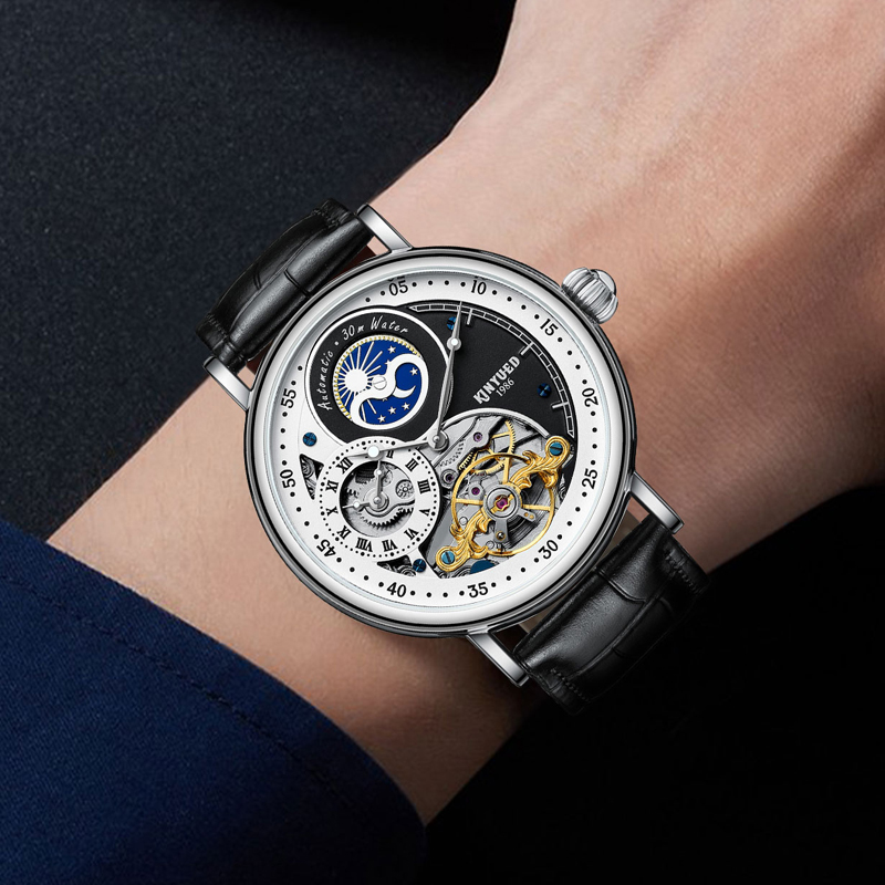 KINYUED Horloge voor Heren Lux - Skeleton Automatic Watch Luxury Tourbillon recensie en prijs