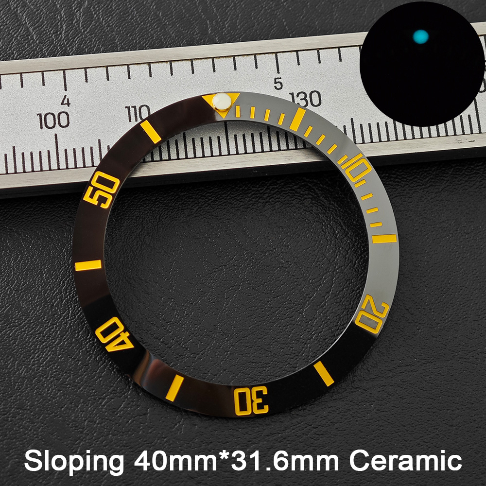 40*31.6mm Schuine Blauw-Gree L - Watch Bezel Insert Ceramic Luminous recensie en prijs
