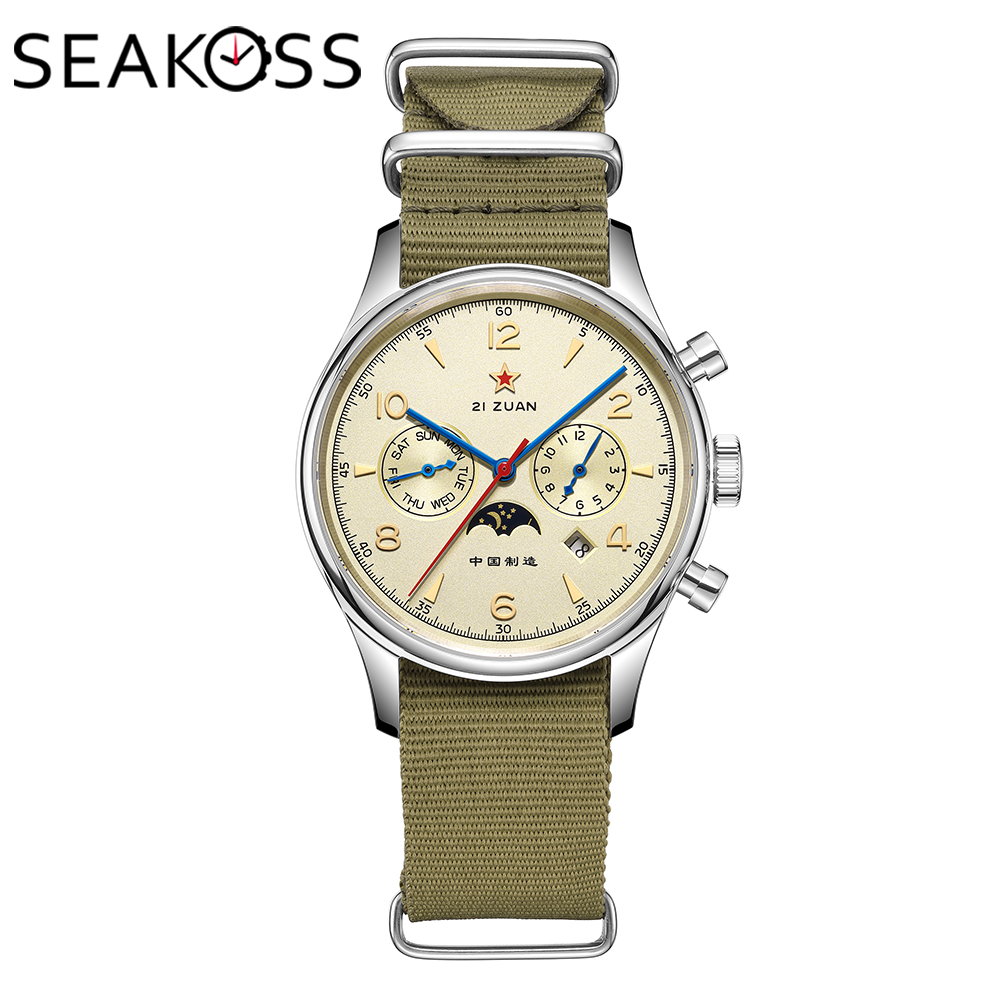 SEAKOSS Pilot herenhorloge Aut - Chronograph Mechanical Watch Seagull 1963 recensie en prijs