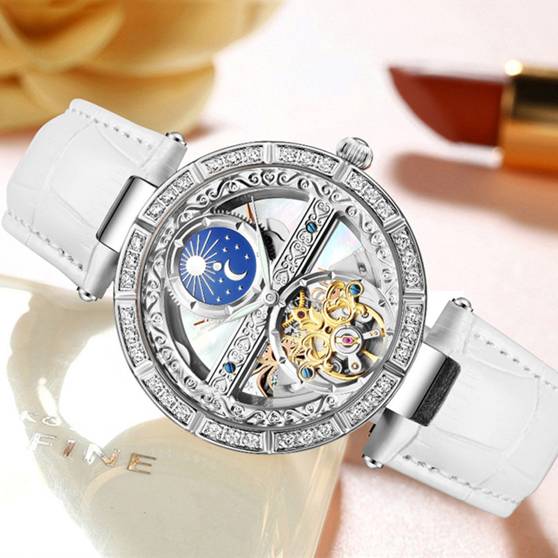 Dameshorloge Automatisch Vrouw - Skeleton Automatic Watch Luxury Tourbillon recensie en prijs