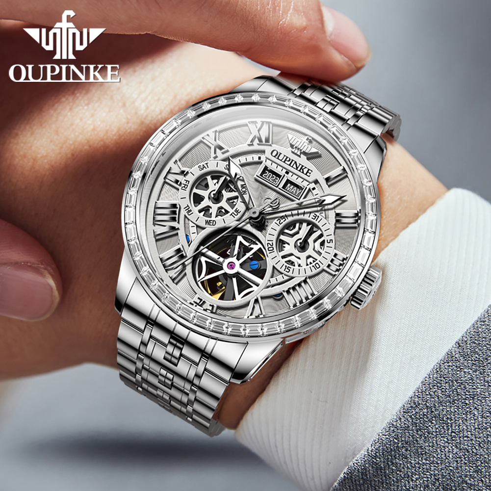 Oupinke Skelet Mechanisch Horl - Skeleton Automatic Watch Luxury Tourbillon recensie en prijs