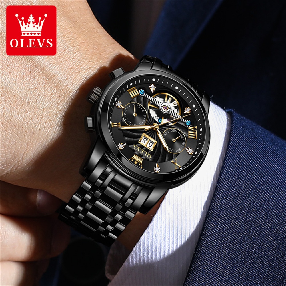 OLEVS Klassieke herenhorloges  - Skeleton Automatic Watch Luxury Tourbillon recensie en prijs