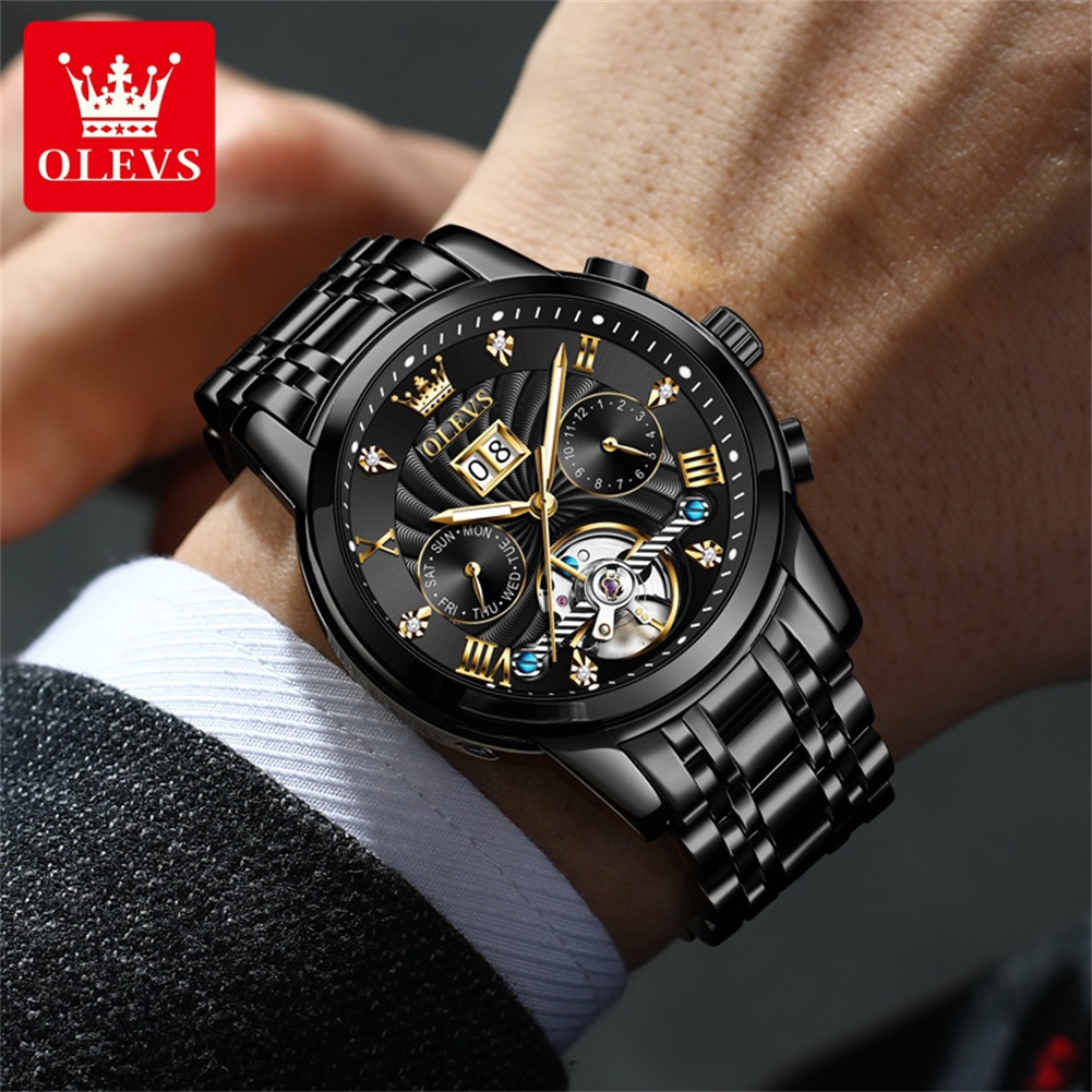 OLEVS Klassieke herenhorloges  - Skeleton Automatic Watch Luxury Tourbillon recensie en prijs