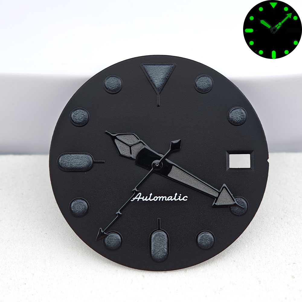 28,5 mm zwarte wijzerplaat & w - Watch Hands Set Luminous Replacement Nh35 recensie en prijs
