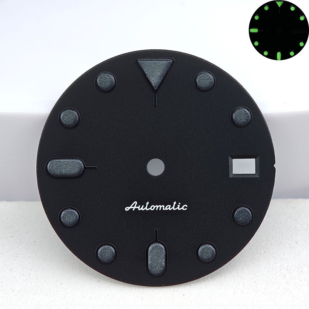 28,5 mm zwarte wijzerplaat & w - Watch Hands Set Luminous Replacement Nh35 recensie en prijs
