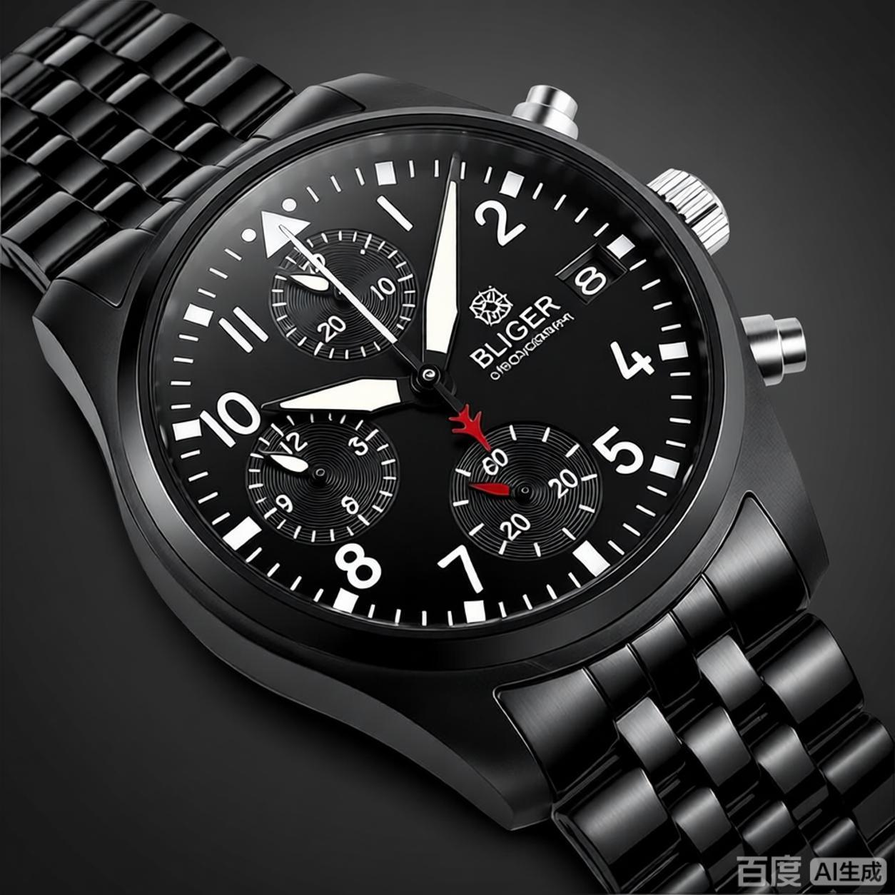 BLIGER Volledig zwart geborste - Men Mechanical Watch Sapphire Crystal recensie en prijs