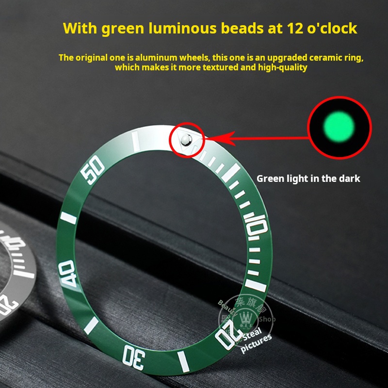 Voor Casio MDV-106 horloge: ri - Watch Bezel Insert Ceramic Luminous recensie en prijs