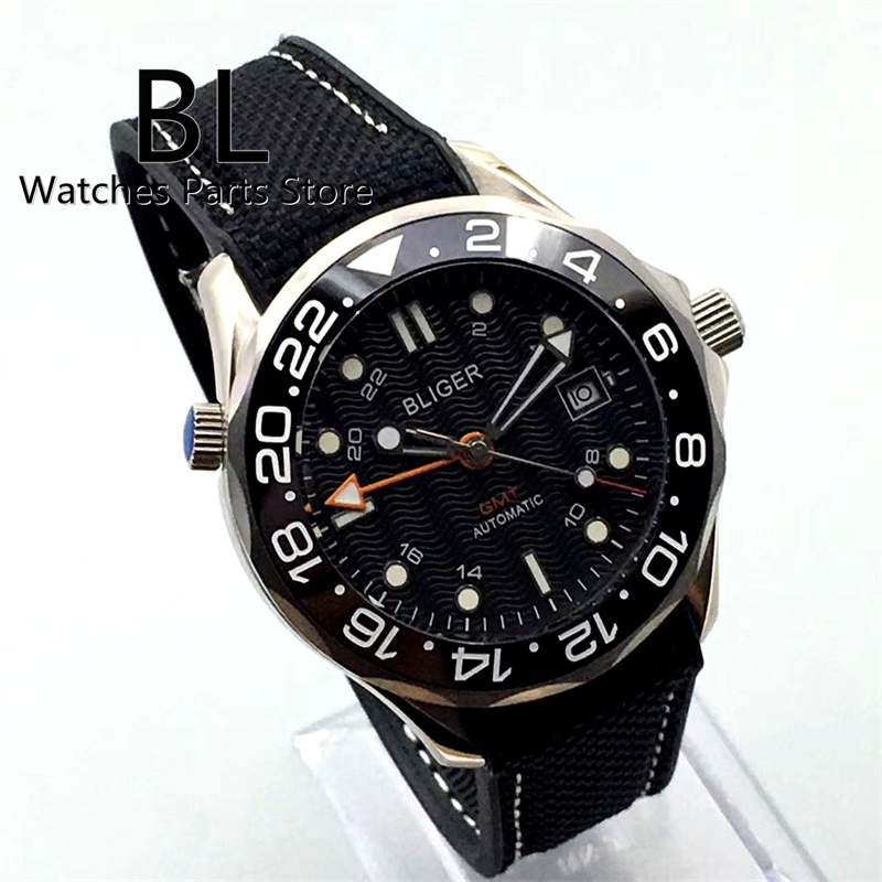Bliger 41Mm Nh34 Gmt Zwart Mec - Watch Bezel Insert Ceramic Luminous recensie en prijs