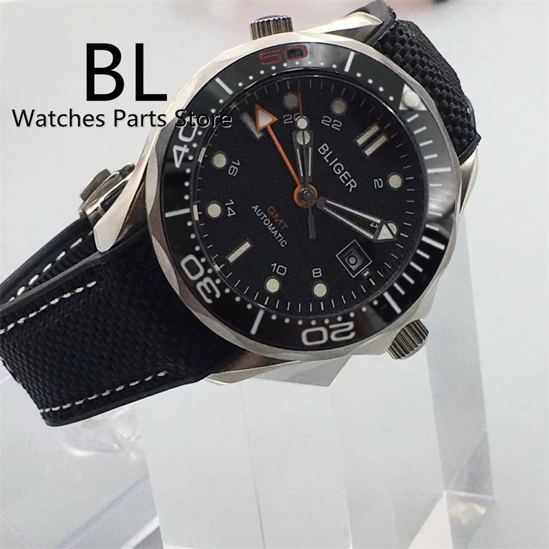 Bliger 41Mm Nh34 Gmt Zwart Mec - Watch Bezel Insert Ceramic Luminous recensie en prijs