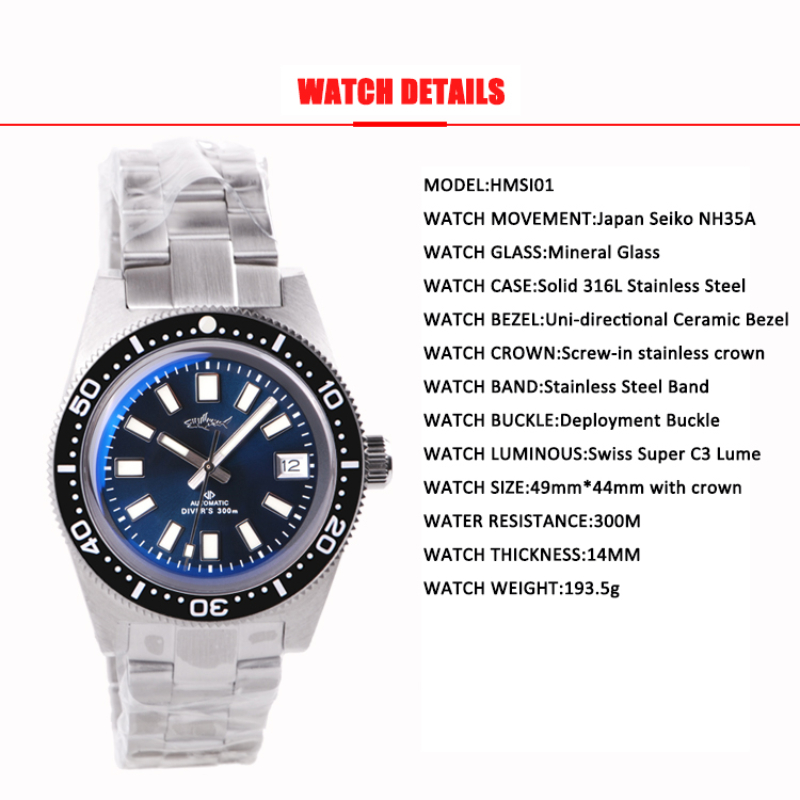 HEIMDALLR 62MAS Homage Horloge - Sapphire Watch Crystal Double Domed recensie en prijs