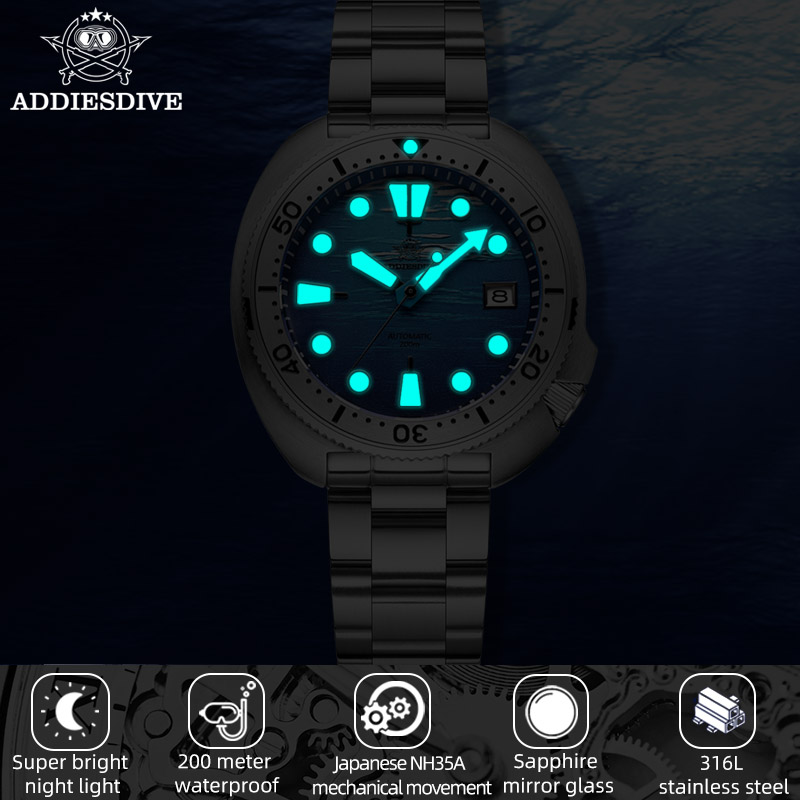ADDIESDIVE AD2045 Luxe herenho - Automatic Dive Watch 200M Nh35 Movement recensie en prijs